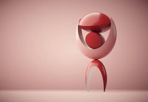 Geometrical elements on balance. Illustrazione stock
