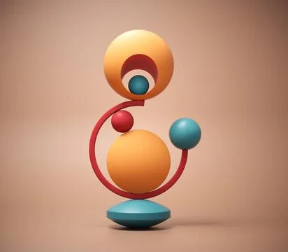 Geometrical elements on balance. Stockillustratie