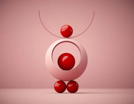 Geometrical elements on balance.. Illustrazione stock
