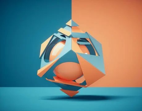 Geometrical elements on balance. Impossible equilibrium. Stock Illustration