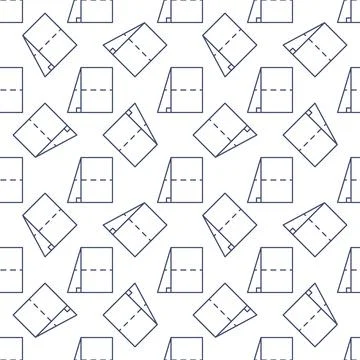 Geometrical Figure vector thin line seamless pattern - Geometry Trapezoid b.. Stock Illustration