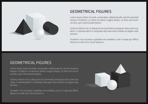 Geometrical Figures and Text Vector Illustration Illustrazione stock