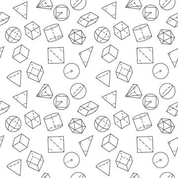 Geometrical Figures pattern with vector Geometry Education concept seamless.. Illustrazione stock