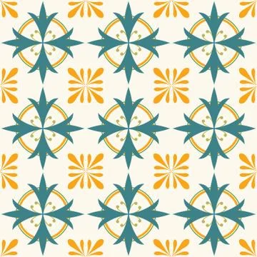 Geometrical floral abstract pattern repeating seamless Stock Illustration