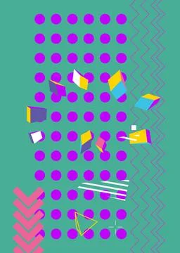 Geometrical graphic retro theme background. Minimal geometric elements post.. 스톡 일러스트