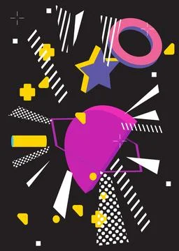 Geometrical graphic retro theme background. Minimal geometric elements post.. 스톡 일러스트