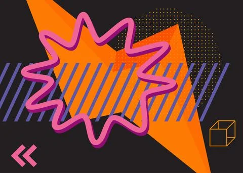 Geometrical graphic retro theme background. Minimal geometric elements post.. 스톡 일러스트