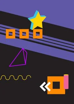 Geometrical graphic retro theme background. Minimal geometric elements post.. 스톡 일러스트