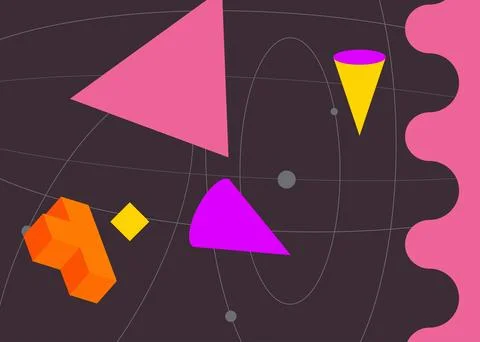 Geometrical graphic retro theme background. Minimal geometric elements post.. Stock Illustration