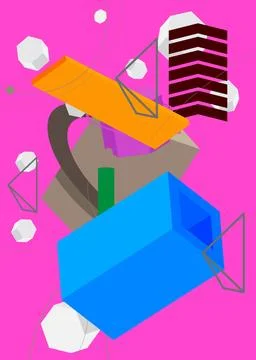 Geometrical graphic retro theme cover. Minimal geometric elements poster de.. 스톡 일러스트