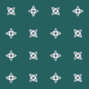 Geometrical green dark seamless pattern print background. Stock Illustration