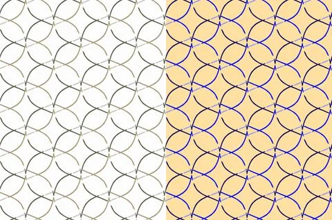 Geometrical grid seamless 2 patterns, set. Ornamental ethnic surface layer Stock Illustration