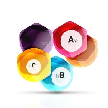 Geometrical hexagon aqua elements Stock Illustration