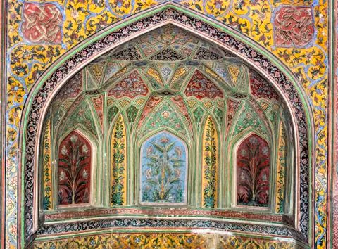 Geometrical interior of the mosque Stock Photos