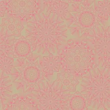 Geometrical irregular flowers vector seamless pattern Illustrazione stock