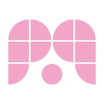 Geometrical logo representing the letters p and q. P.Q Stock Illustration
