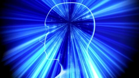 Geometrical man face and matrix style binary code Video stock 266246013