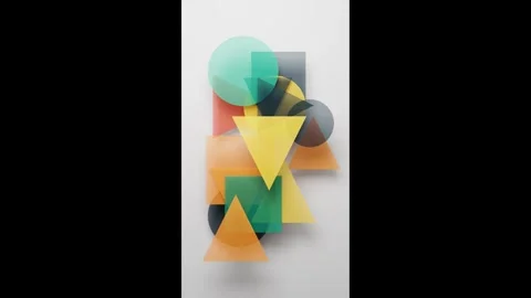 Geometrical minimalist composition with overlapping shapes and vibrant colors Stock Footage 347884559