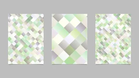 Geometrical modern gradient square pattern page template set Stock Illustration
