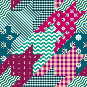 Geometrical patchwork pattern Stock Illustration