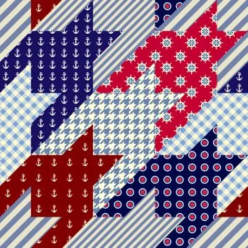 Geometrical patchwork pattern Stock Illustration