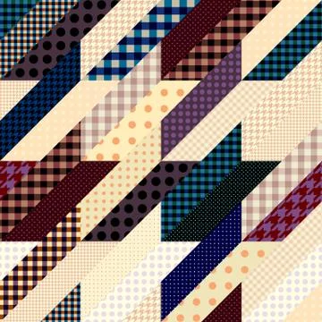 Geometrical patchwork pattern 스톡 일러스트