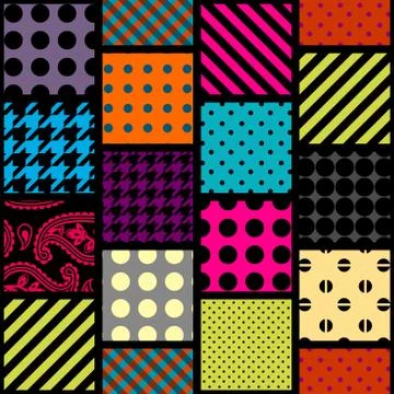 Geometrical patchwork pattern 스톡 일러스트