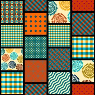 Geometrical patchwork pattern 스톡 일러스트