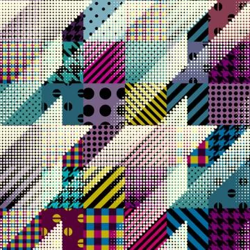 Geometrical patchwork pattern Illustrazione stock