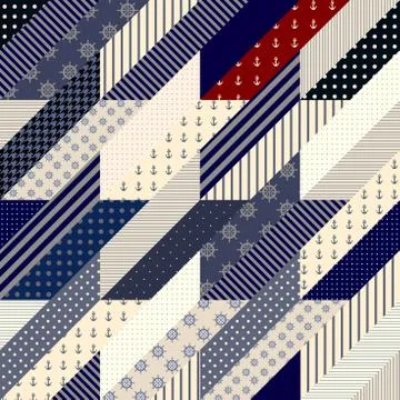 Geometrical patchwork pattern Stock Illustration