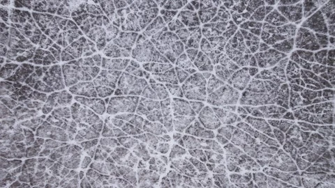 Geometrical Pattern On Field Covered With Snow Created By Frozen Floor Sub Stock Footage 263100162