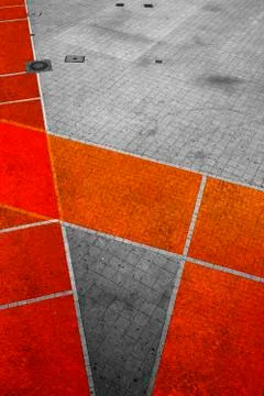 Geometrical pattern on pavement Stock Photos