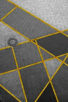 Geometrical pattern on pavement Stock Photos