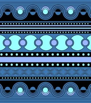 Geometrical pattern with symmetrically illustrated objects. Print. Stockillustratie