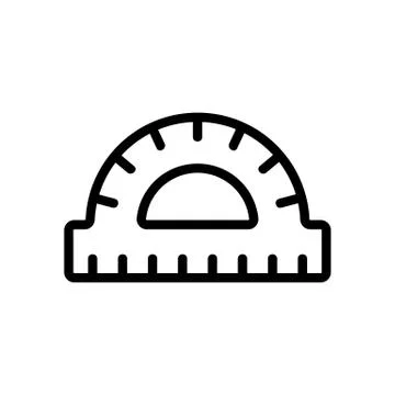 Geometrical protractor icon vector outline illustration 库存插图