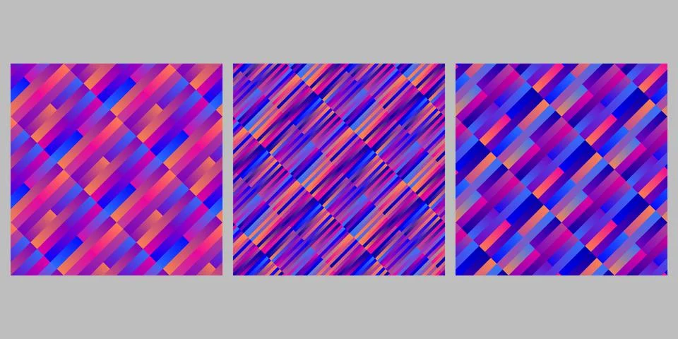 Geometrical rectangle pattern background set - abstract vector designs Stockillustratie