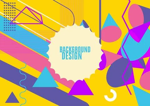 Geometrical retro elements theme Background. Vintage Minimal geometric temp.. Stock Illustration