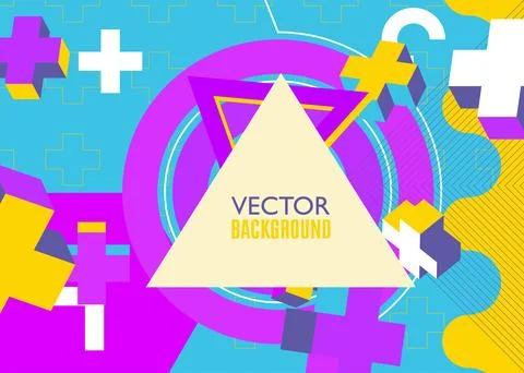 Geometrical retro elements theme Background. Vintage Minimal geometric temp.. Stock Illustration