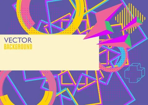 Geometrical retro elements theme Background. Vintage Minimal geometric temp.. Stock Illustration