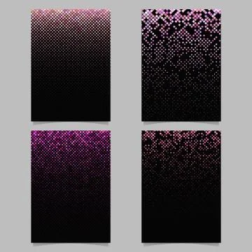 Geometrical rounded square mosaic pattern page template background set 스톡 일러스트