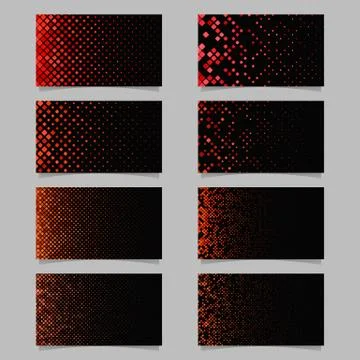 Geometrical rounded square pattern card template background set Stock Illustration
