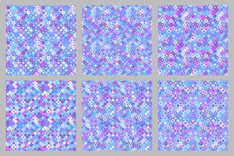 Geometrical seamless circle mosaic pattern background set Stock Illustration