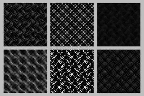 Geometrical seamless diagonal square pattern background set Ilustração Stock