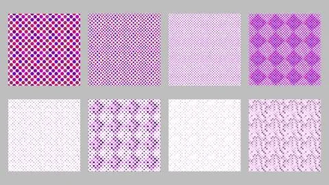 Geometrical seamless dot pattern background set - abstract vector graphic Stock Illustration