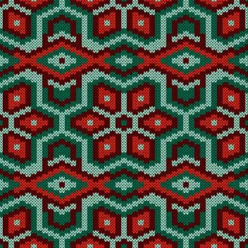 Geometrical seamless knitted decorative pattern Stock Illustration