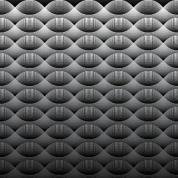 Geometrical Seamless Pattern black waves on white background 스톡 일러스트
