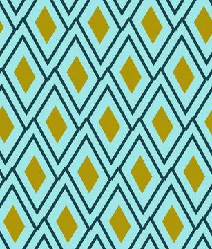 Geometrical seamless pattern. Graphic rhombus shapes background. Green and Stock Illustration