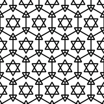 Geometrical seamless pattern. hexagon and triangle design. line illustration. Illustrazione stock