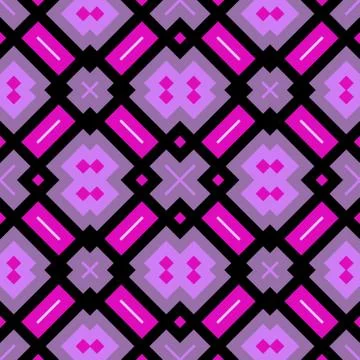 Geometrical seamless pattern in pink, violet and black Illustrazione stock
