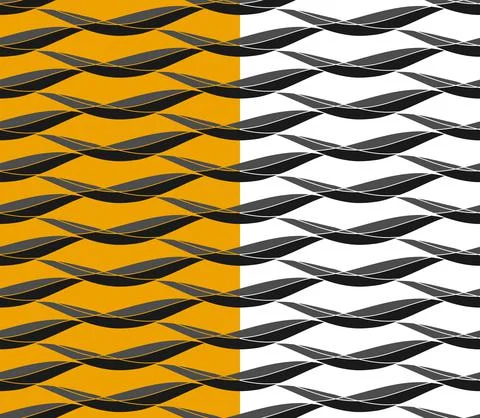 Geometrical seamless pattern. White or yellow editable color background. Vector Stock Illustration